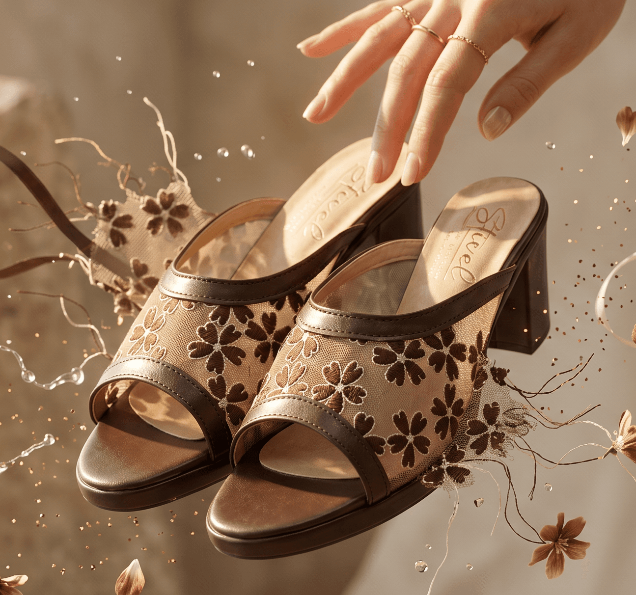 Mules Élégantes à Talons et Dentelle